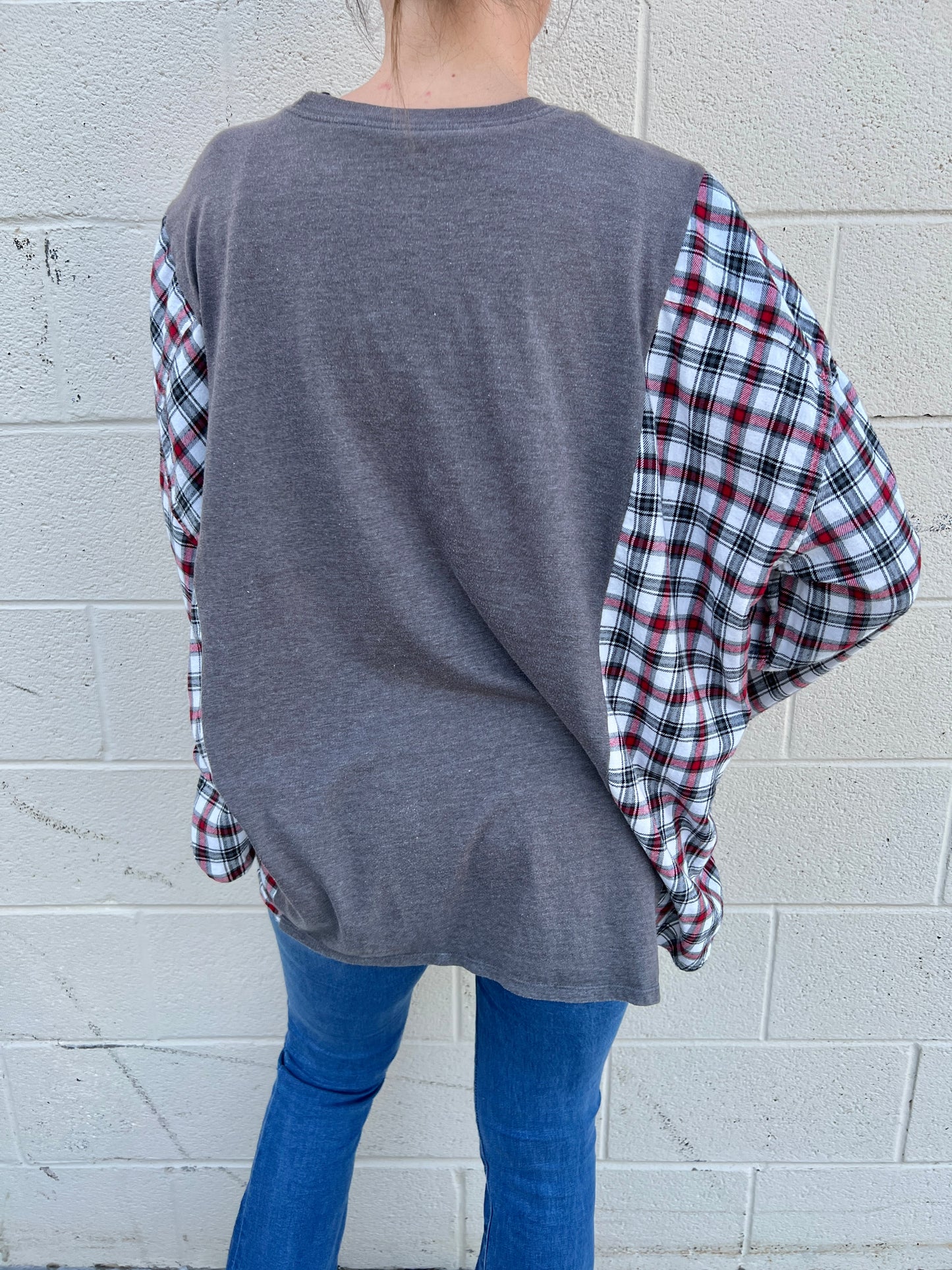 Reworked Nike red plaid flannel