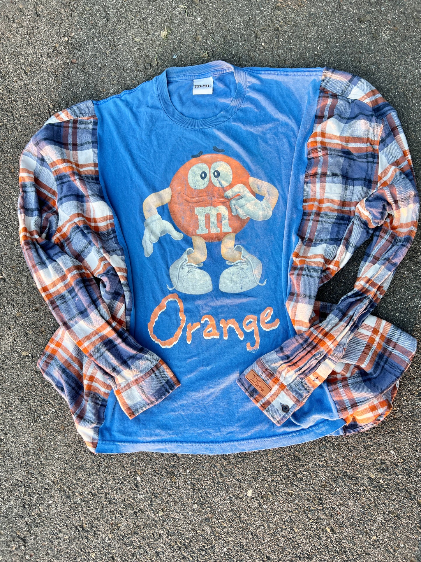 Orange M&M flannel