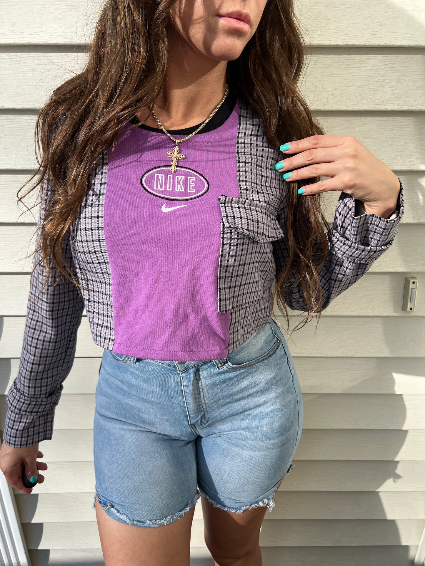 ‘Reworked 💜Nike Flannel