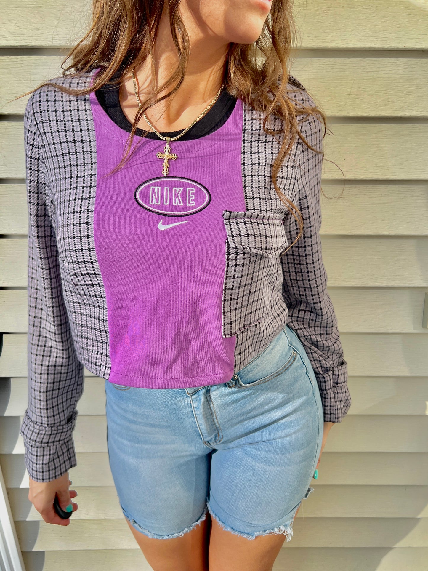 ‘Reworked 💜Nike Flannel