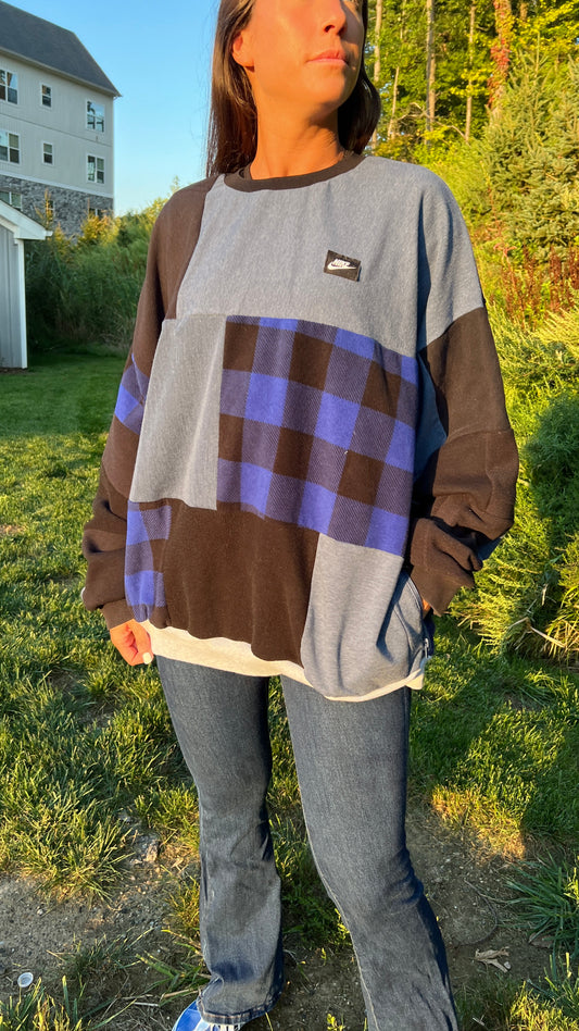 BROWNS&BlUES COLLECTION : Blue Plaid Crew