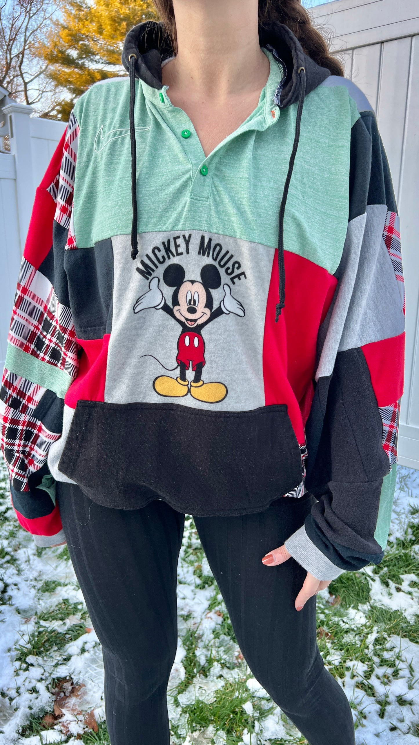 Mickey Mouse Nike henley button hoodie